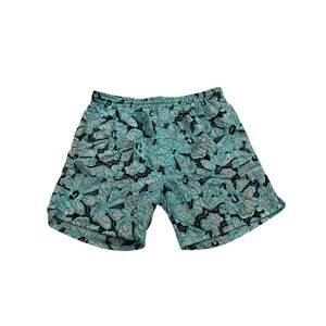 Gitano‎ Swim Trunks Mens Large Teal Blue Excellent Vintage Abstract Mesh Lined